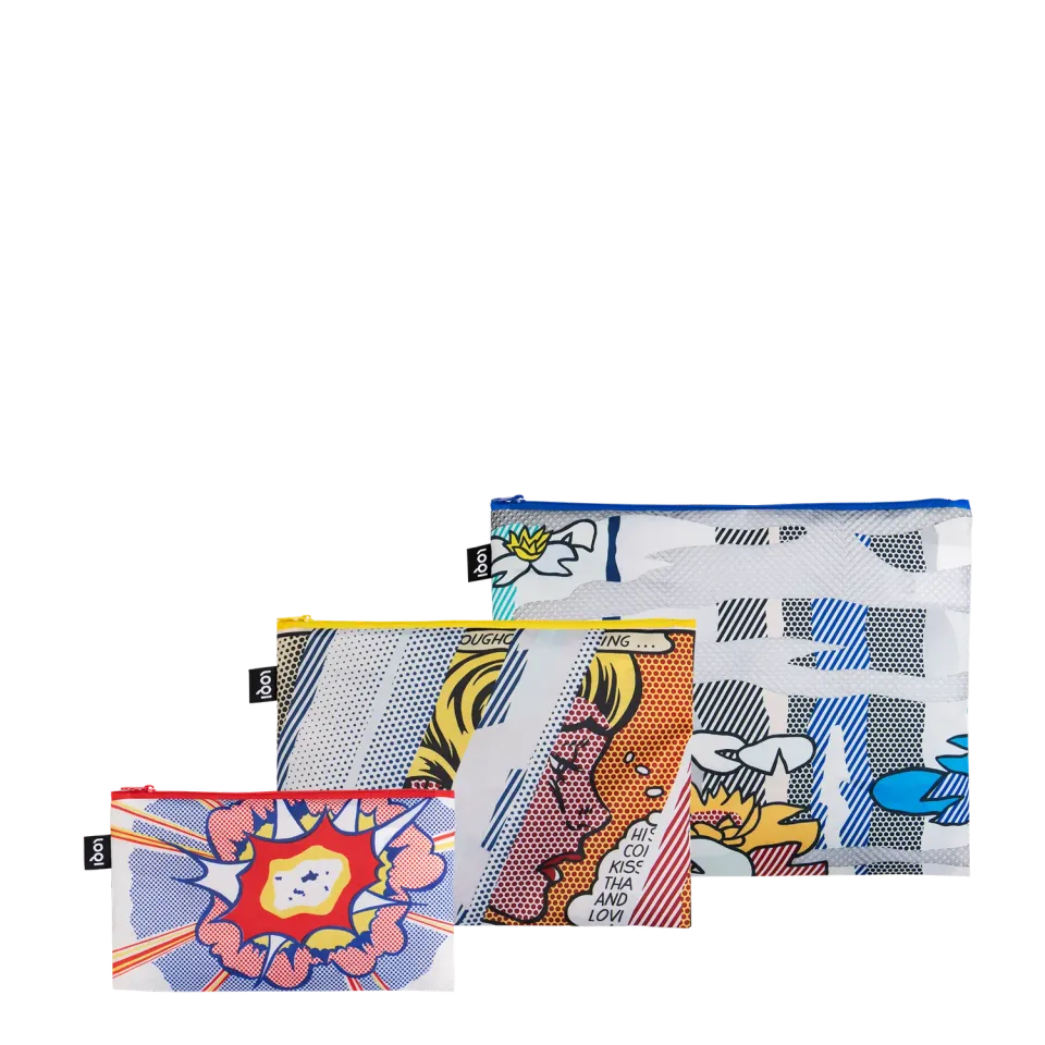 LOQI Roy Lichtenstein Lily Pond glidelåsposer 3-pk pop