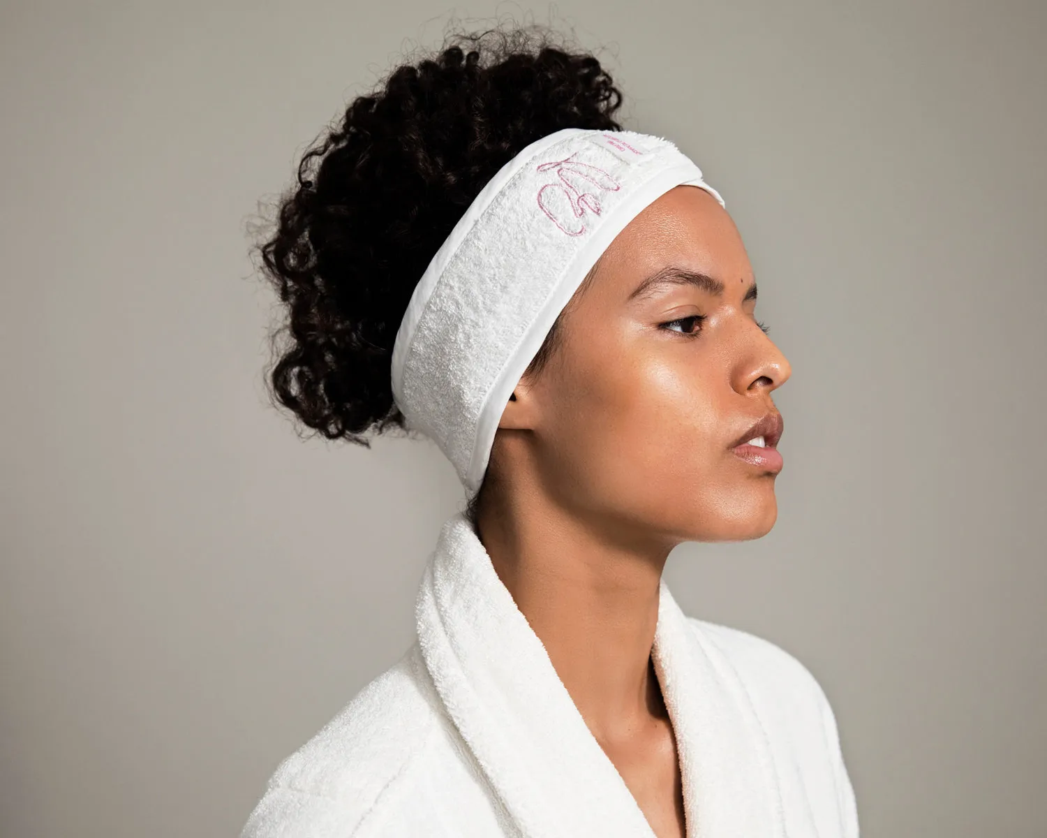 Reused Remade Headband pannebånd hvitt frotté