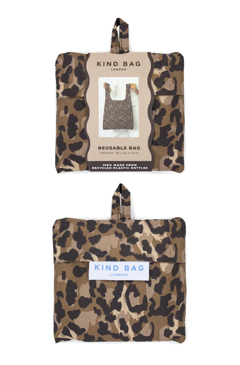 Kind Bag Leopard Print handlenett medium bærer 20 kg