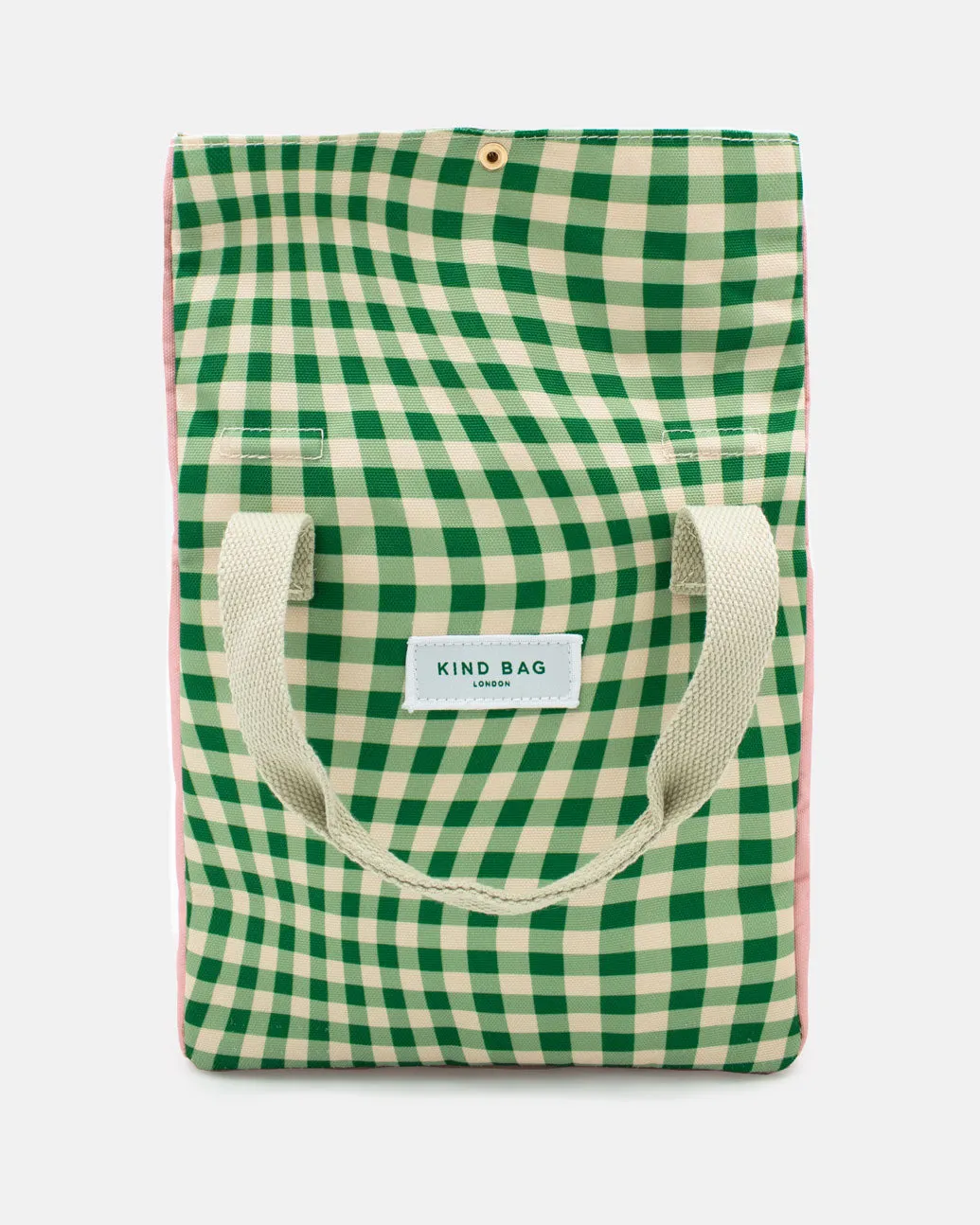 Kind Bag Distorted Gingham Green lunsjbag vanntett