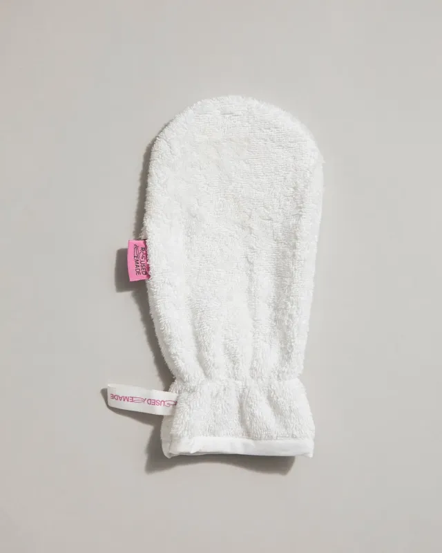 Reused Remade Scrub skrubbevott hvit rosa frotté