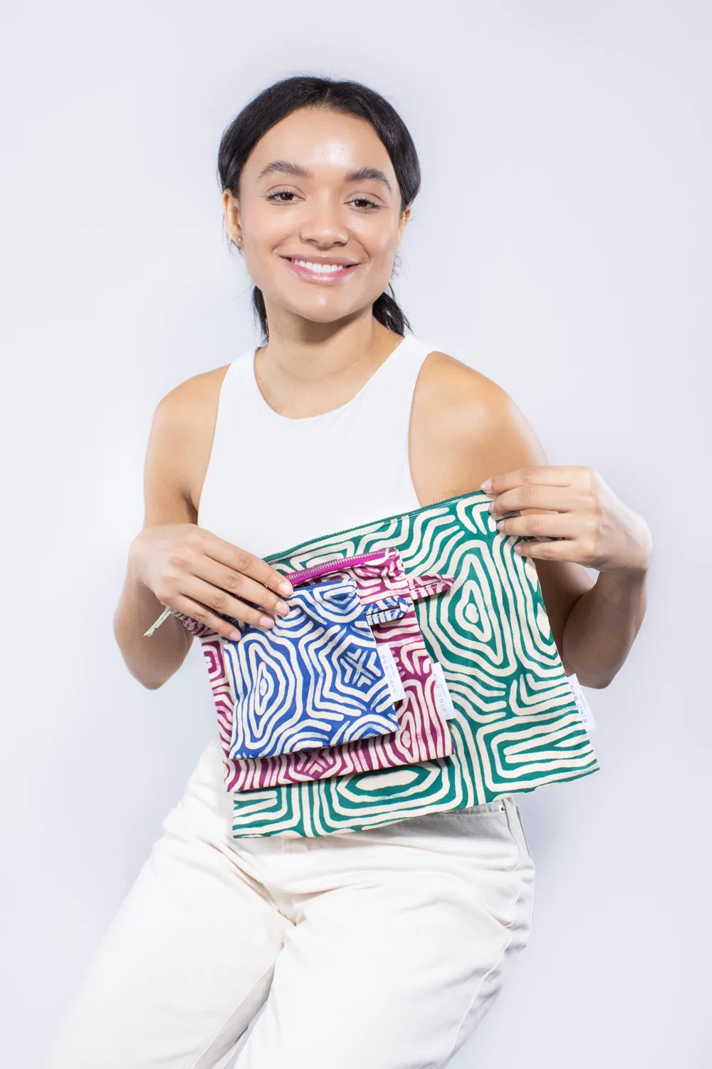 Kind Bag Pouches Lines toalettmapper 3-pk resirkulert