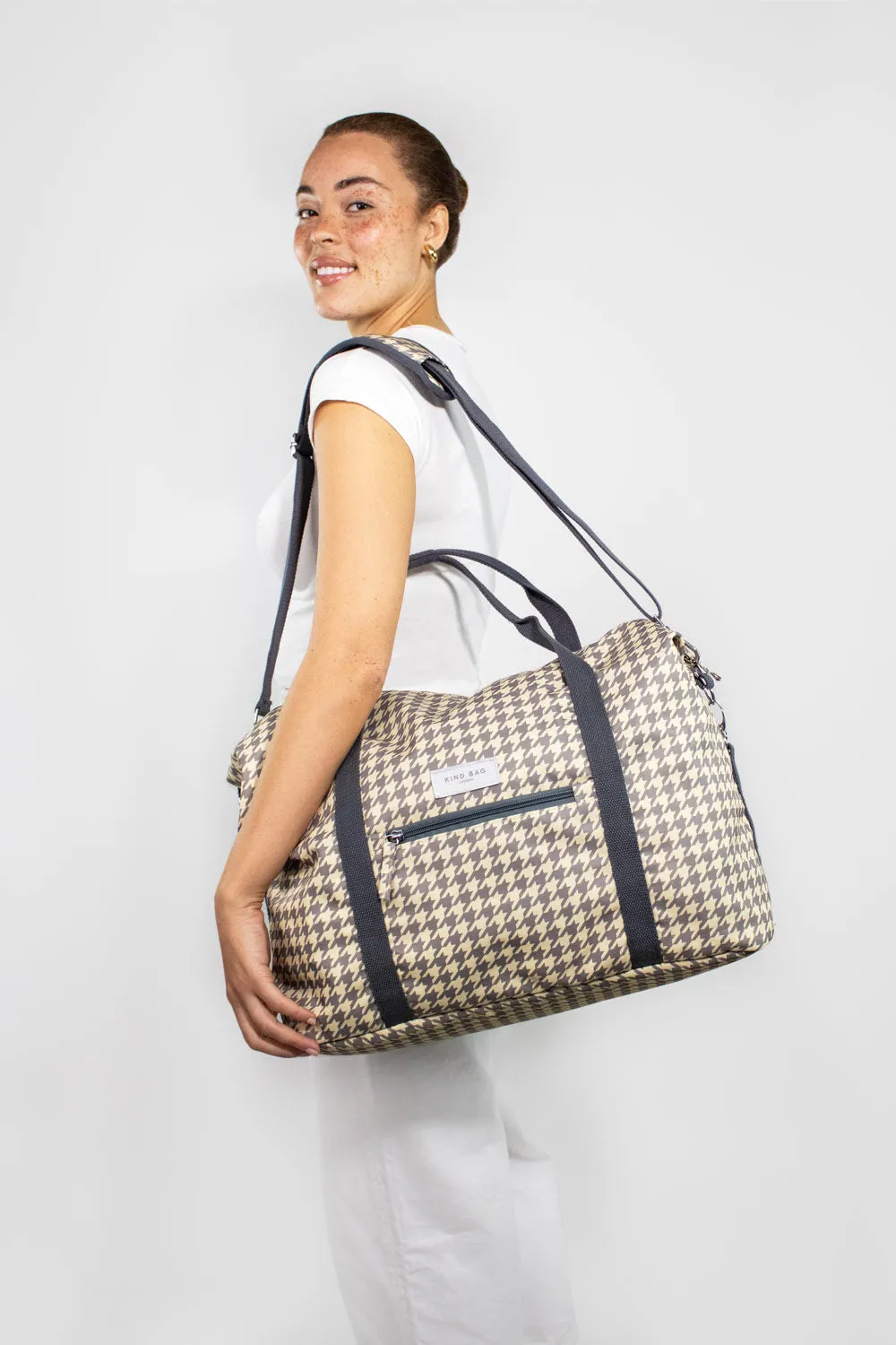 Kind Bag Weekender Classic Houndstooth helgeveske resirkulert