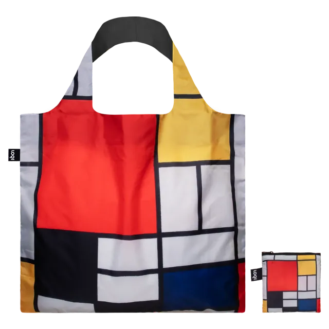 LOQI Piet Mondrian Composition with Red handlenett resirkulert