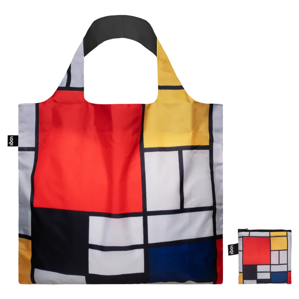 LOQI Piet Mondrian Composition with Red handlenett resirkulert