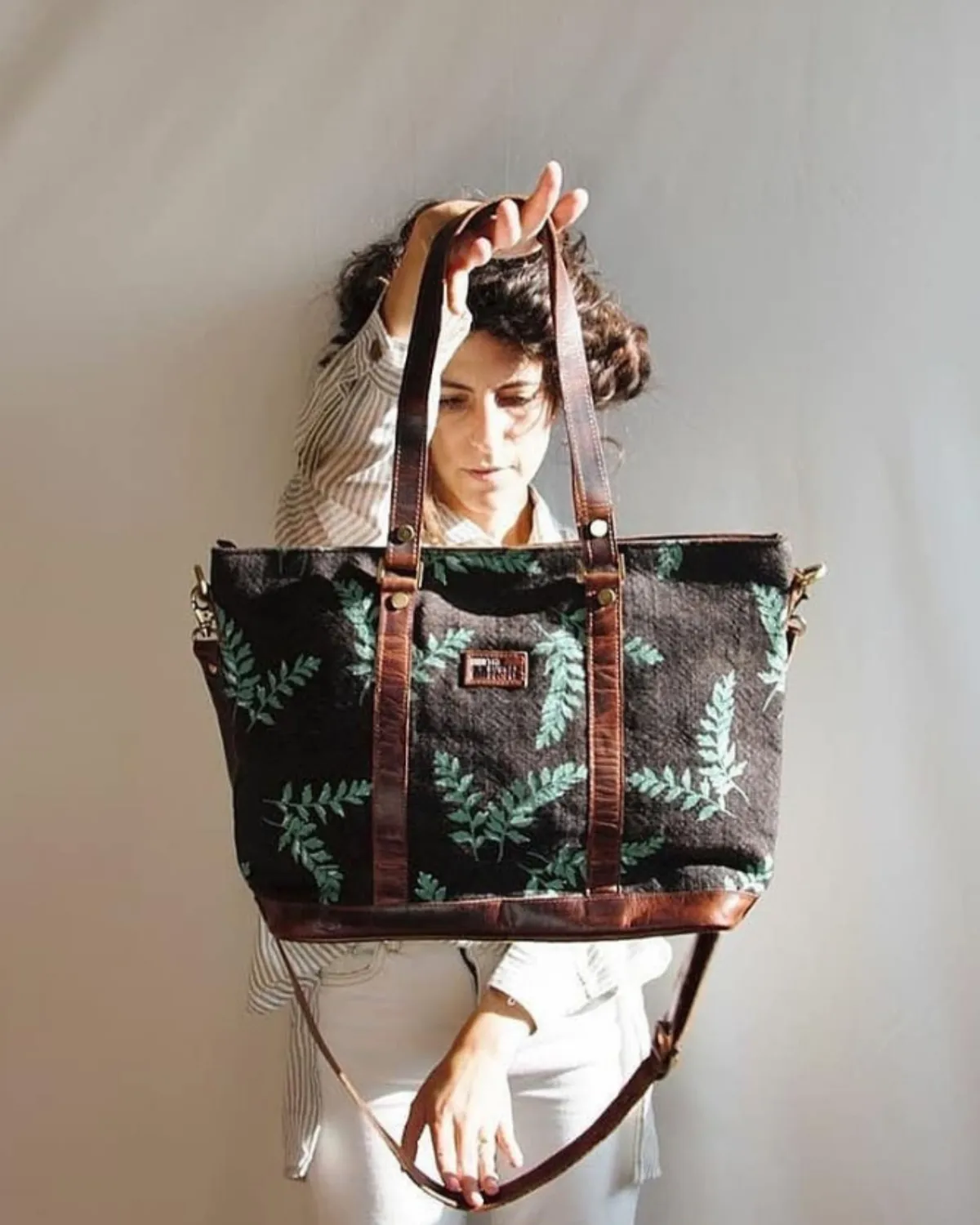 The Burlap People Boss Lady tote grønn 14 laptop strie