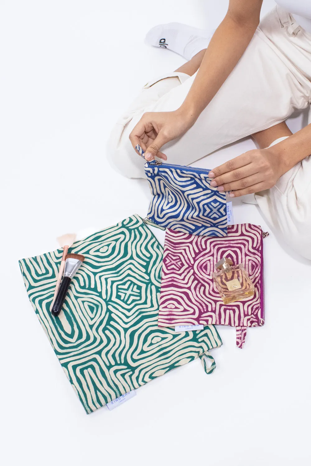 Kind Bag Pouches Lines toalettmapper 3-pk resirkulert