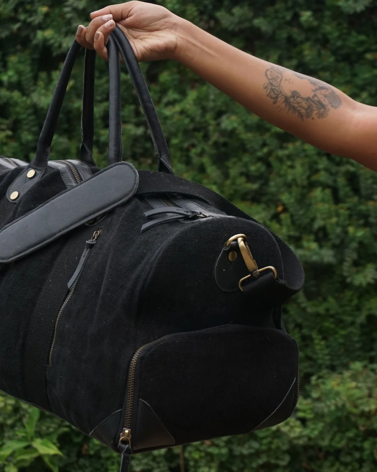 The Burlap People Duffel 2.0 weekendbag skoseksjon