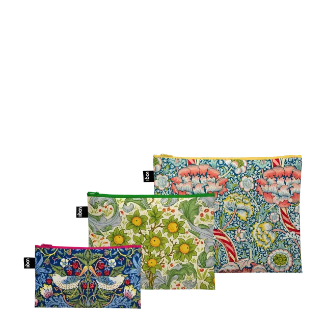 LOQI William Morris Wandle Orchard Strawberry Thief zip-poser