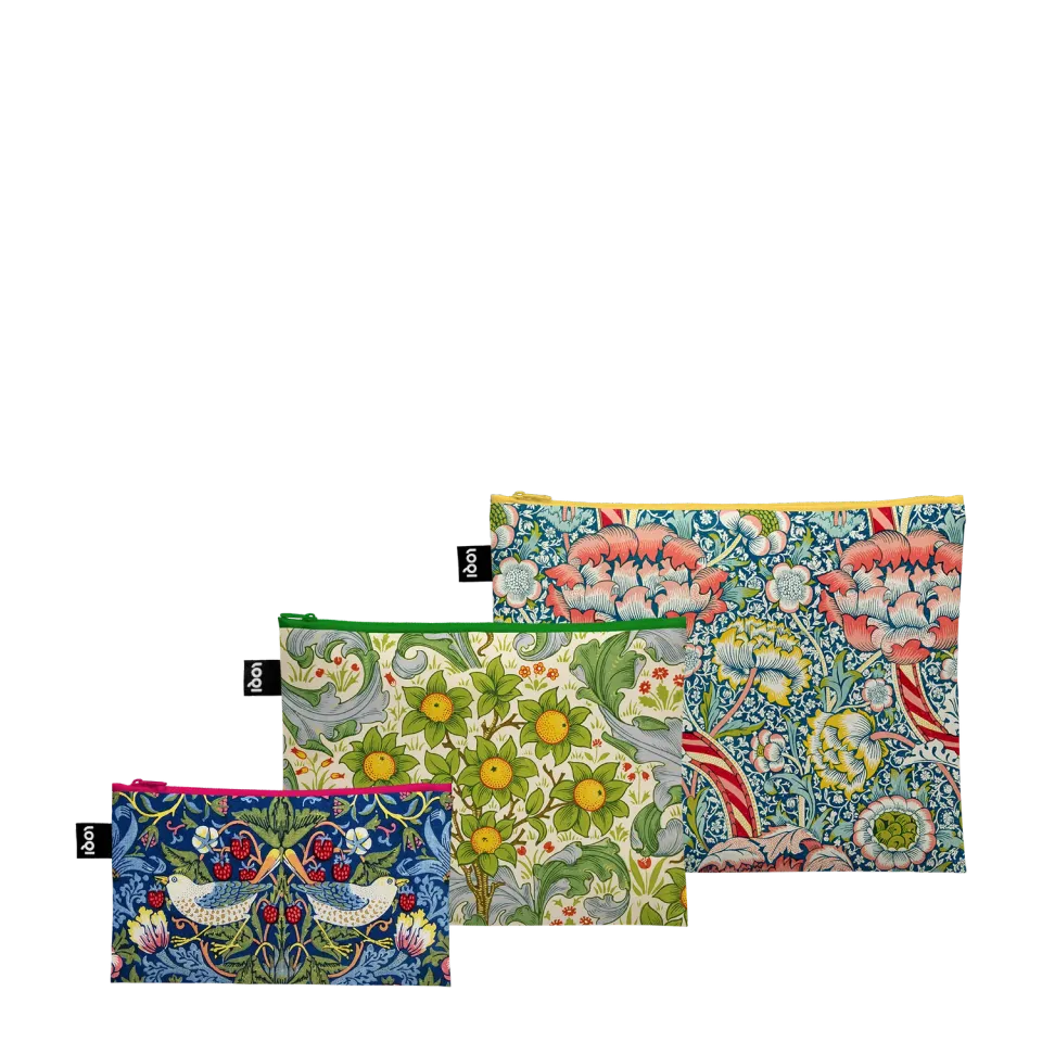 LOQI William Morris Wandle Orchard Strawberry Thief zip-poser