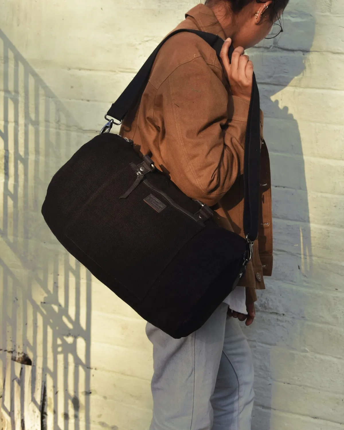 The Burlap People Mini Duffel treningsbag svart kompakt