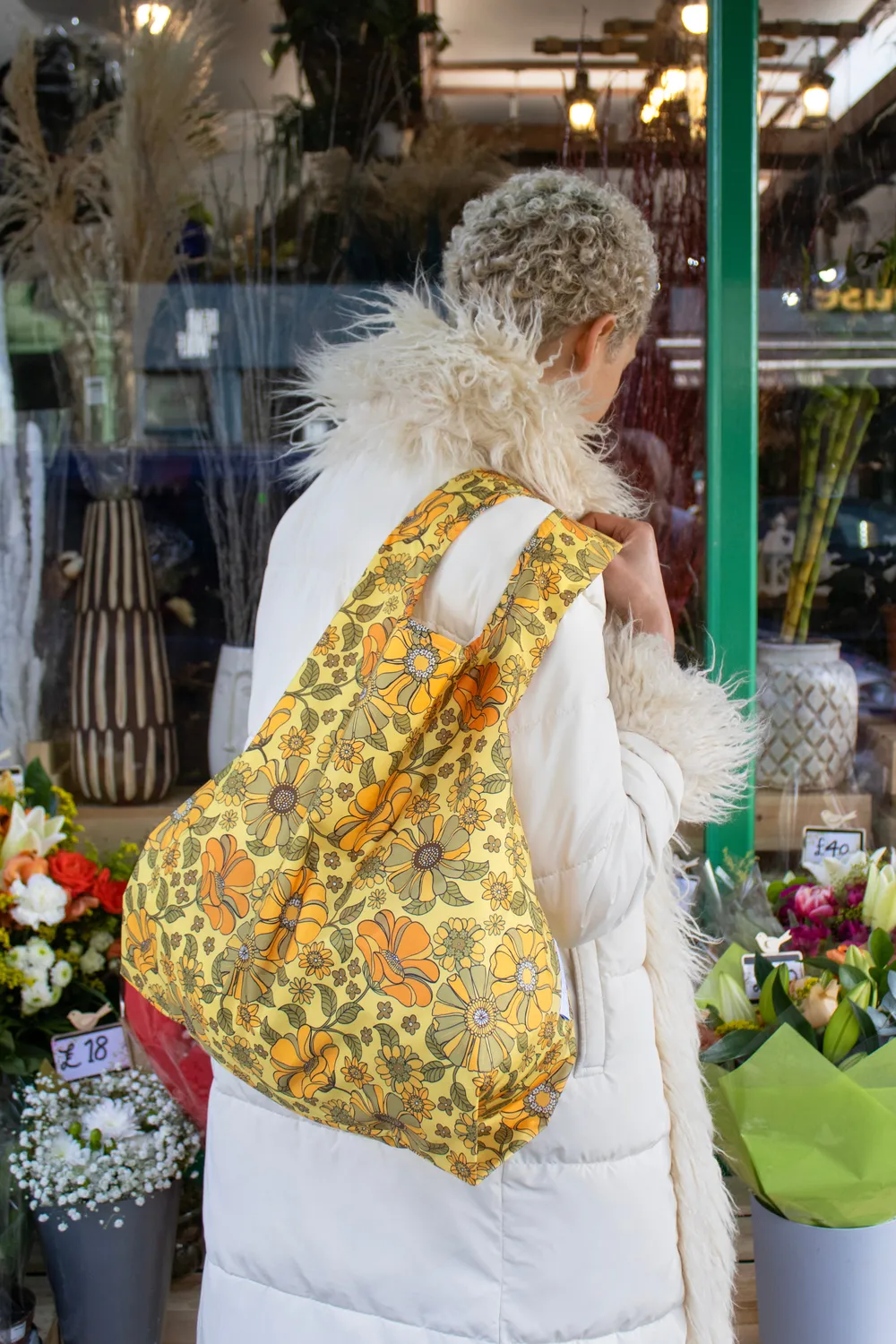 Kind Bag Retro Flowers medium handlenett gjenbrukbar 20 kg