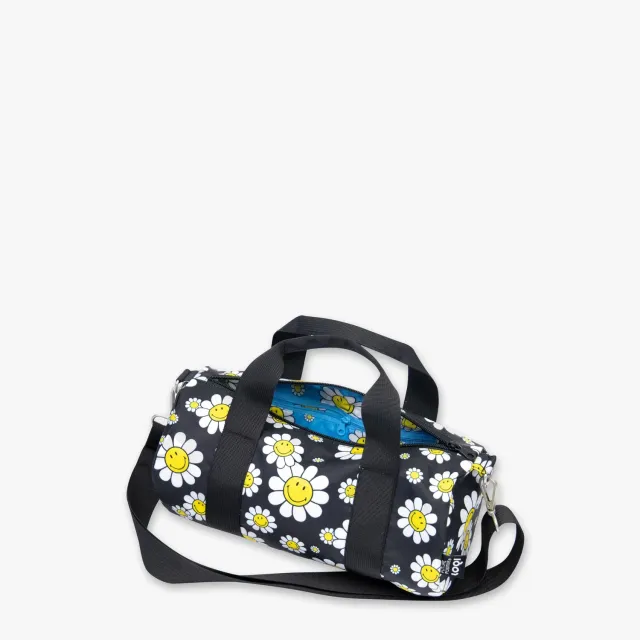LOQI Smiley Flowers Black weekender medium
