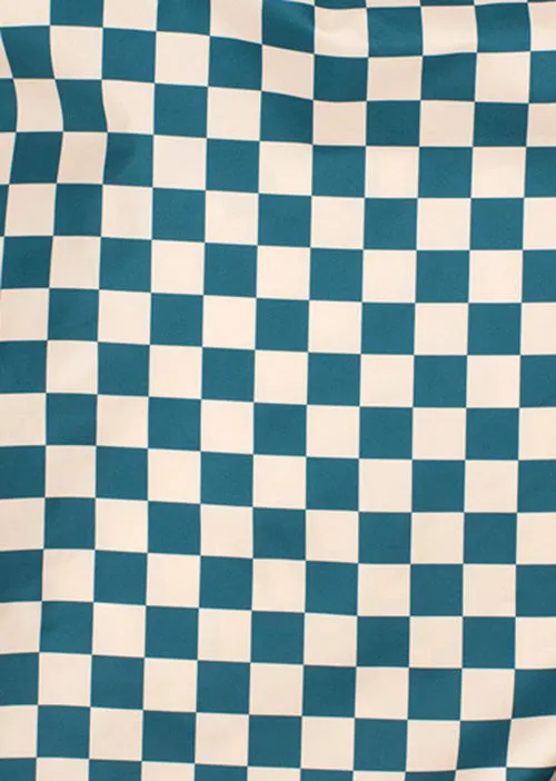 Kind Bag Checkerboard Teal Extra Large handlenett 25 kg