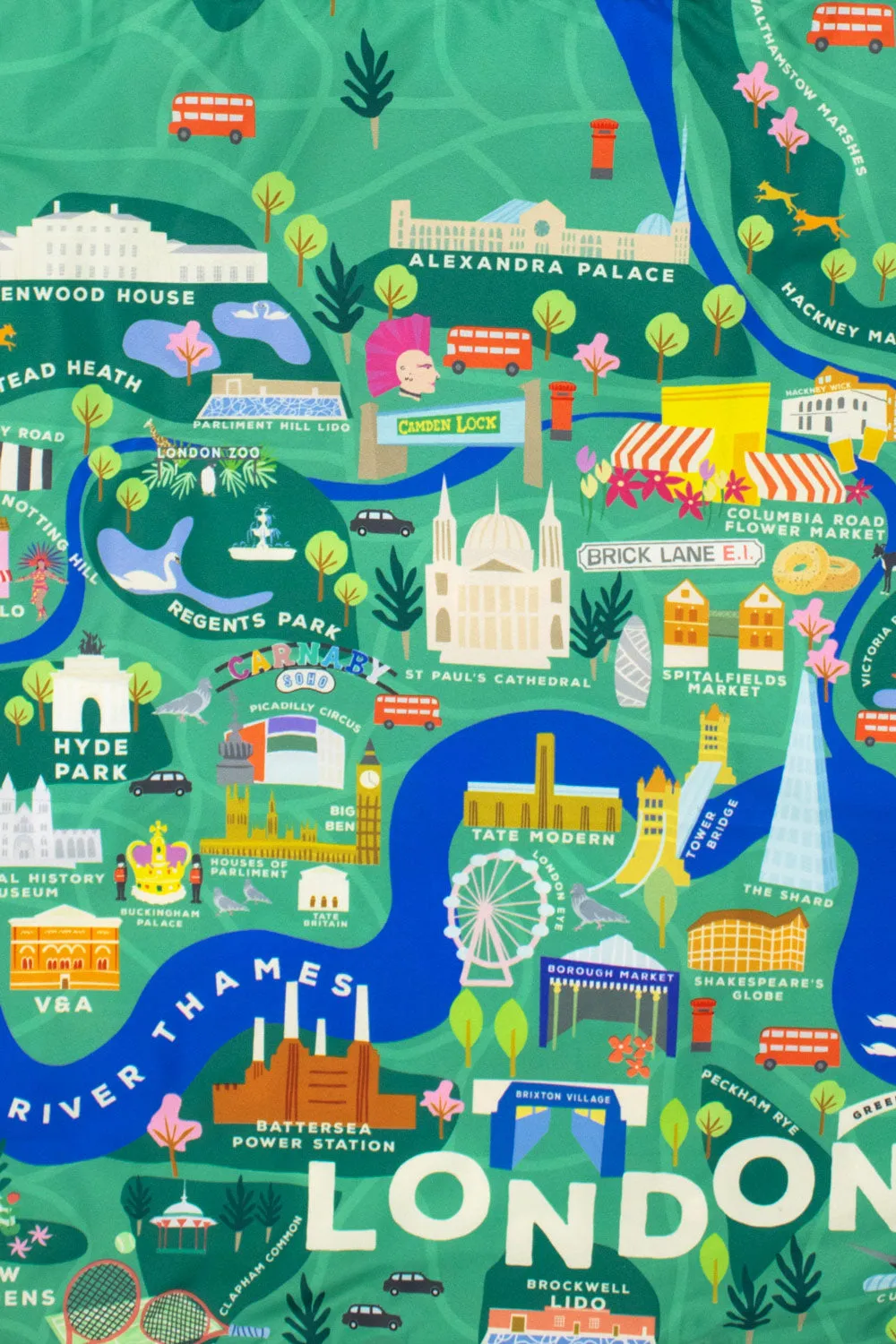 Kind Bag London Map Medium handlenett medium resirkulert