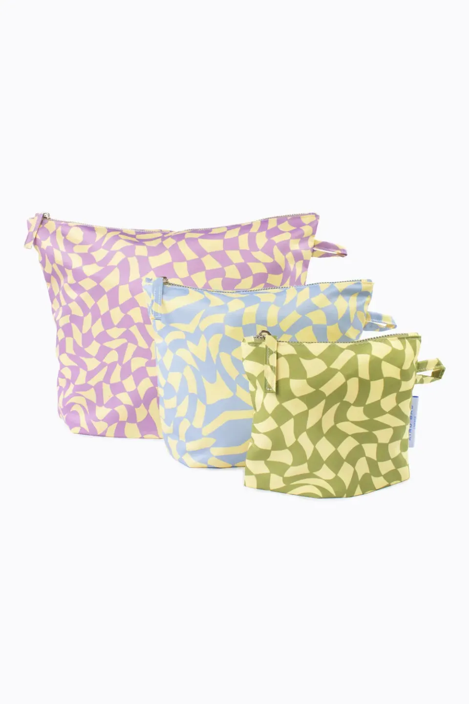Kind Bag Pouches Wavy Check toalettmappe 3-pk resirkulert