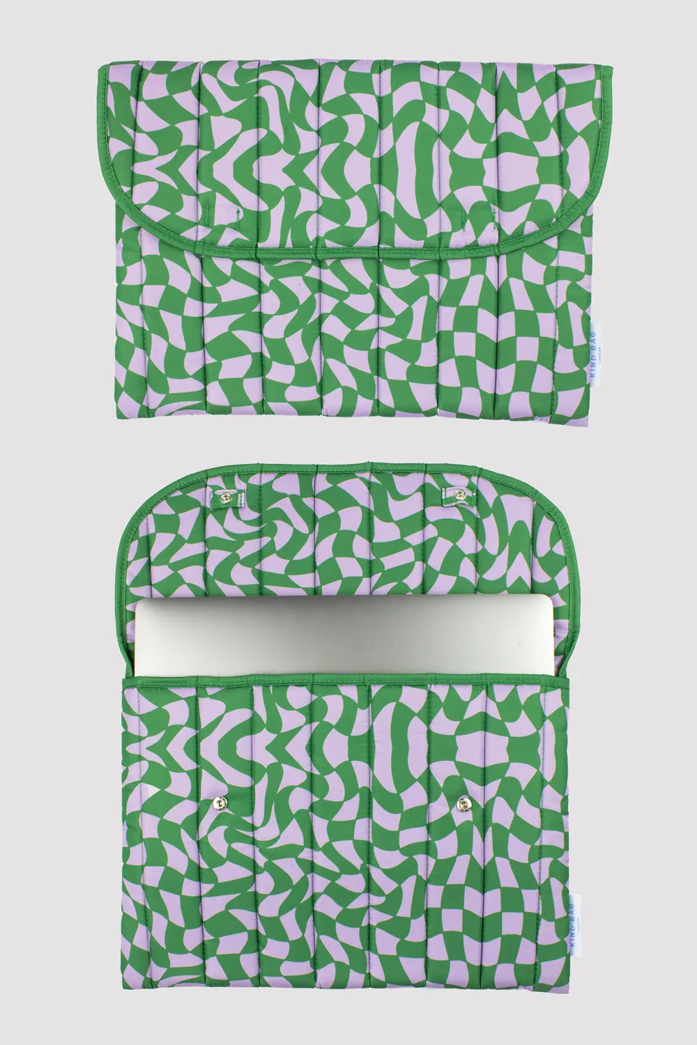 Kind Bag Wavy Check 16" laptophylster resirkulert vattert