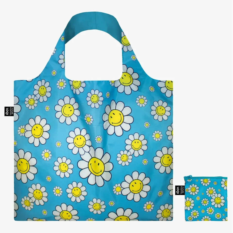 LOQI Smiley Flowers Aquarius handlenett fargerik