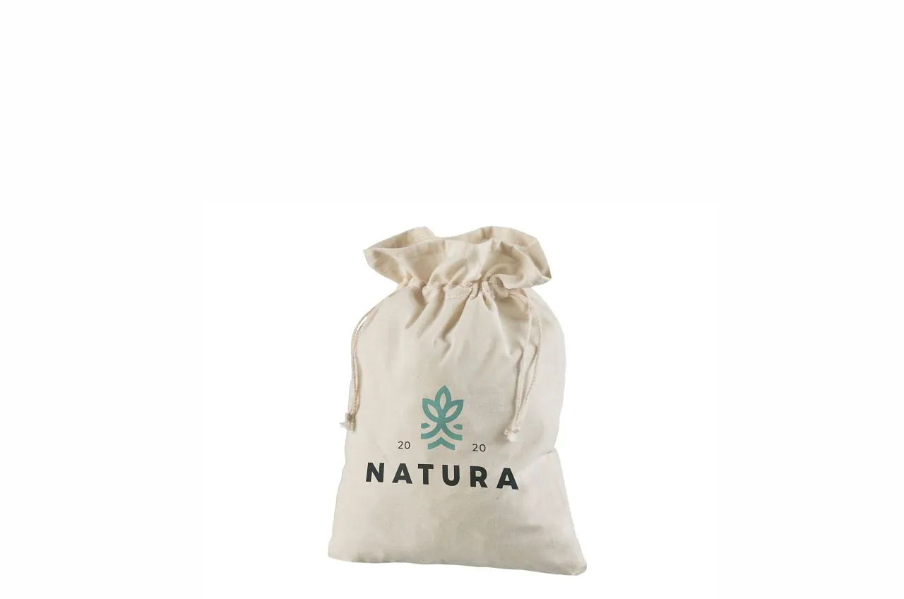 Handlenett Stringpouch_2535_uk bomullspose naturhvit 25x35 cm
