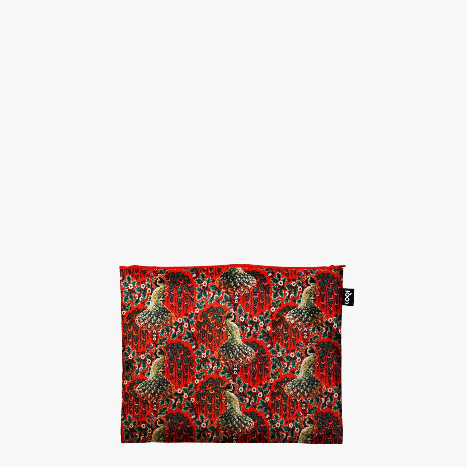 LOQI Decorative Art Peacock zip-mapper resirkulert blå