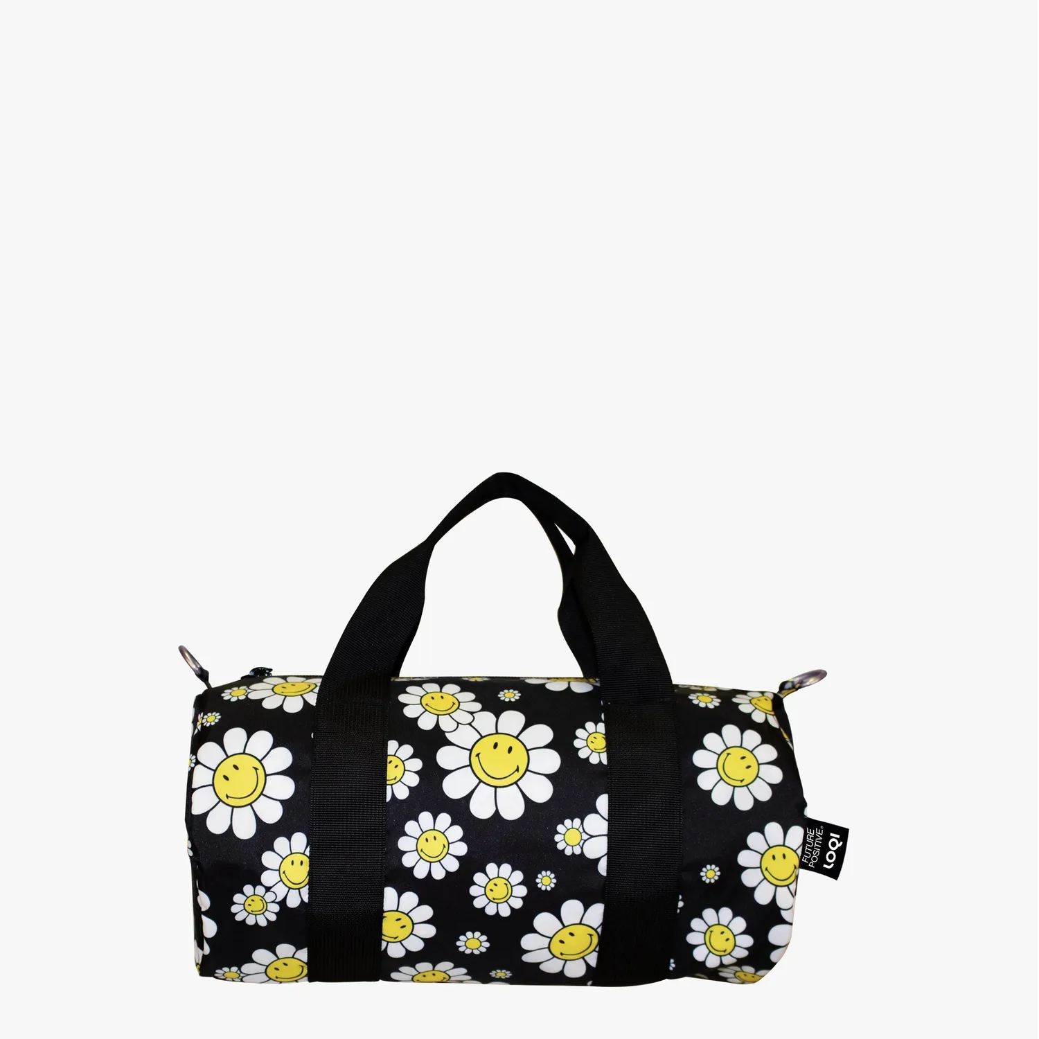 LOQI Smiley Flowers Black weekender medium