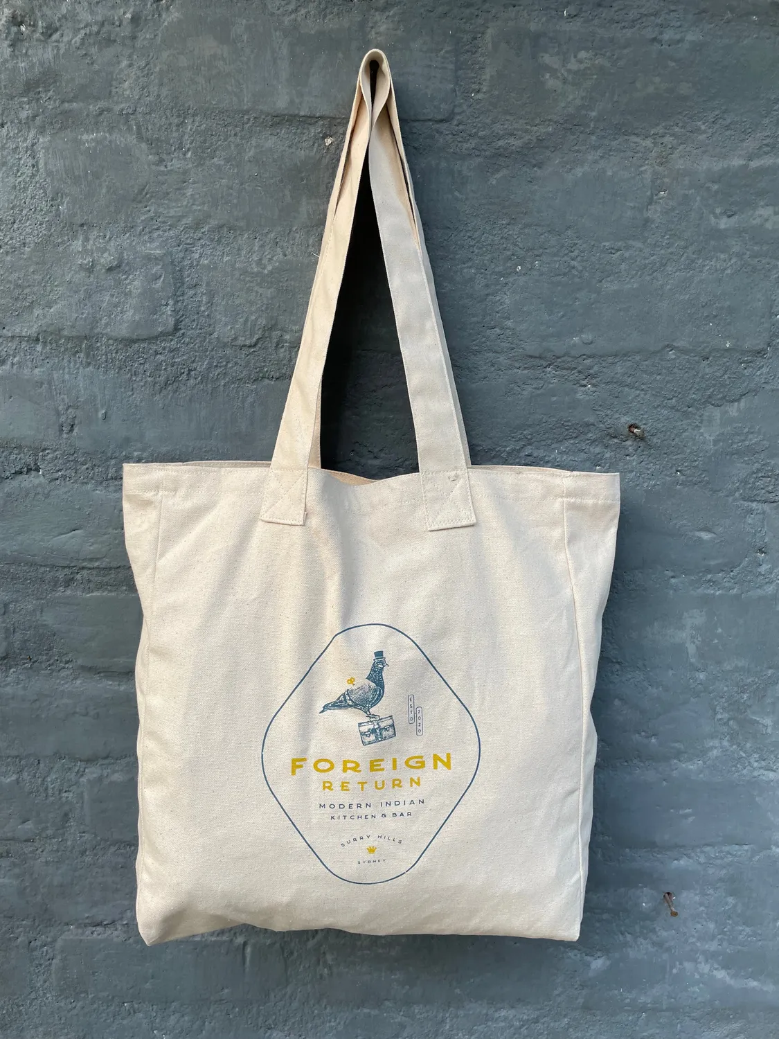 The Burlap People toteveske off white gjenbrukbar