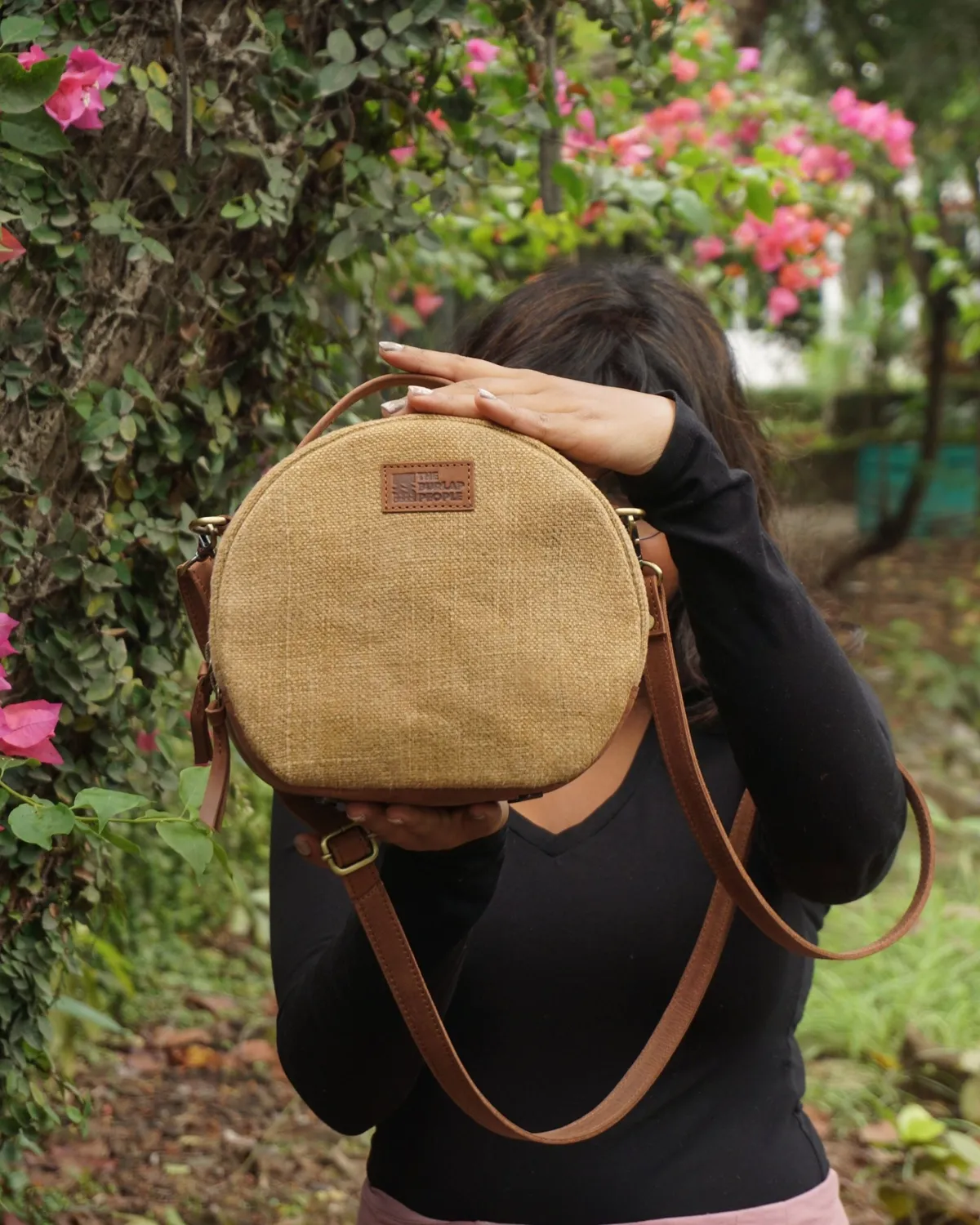 The Burlap People Minx skulderveske grønn rund