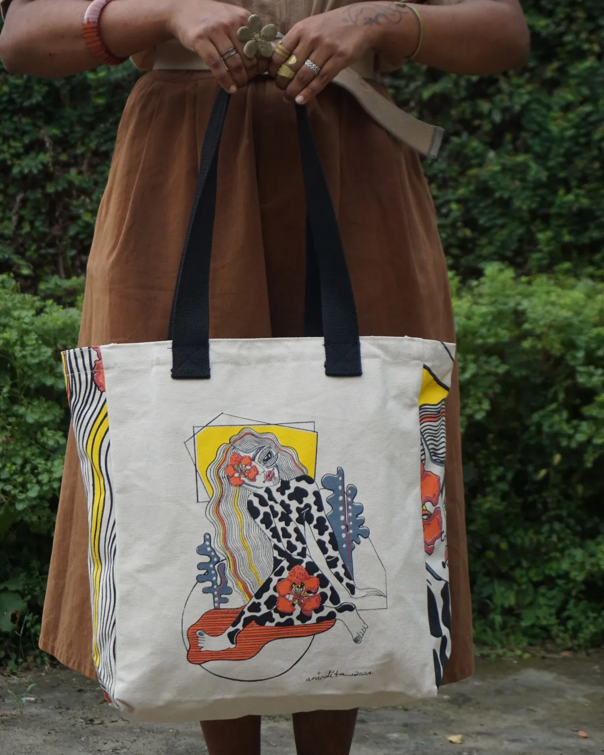 The Burlap People Anindita Bose toteveske hvit