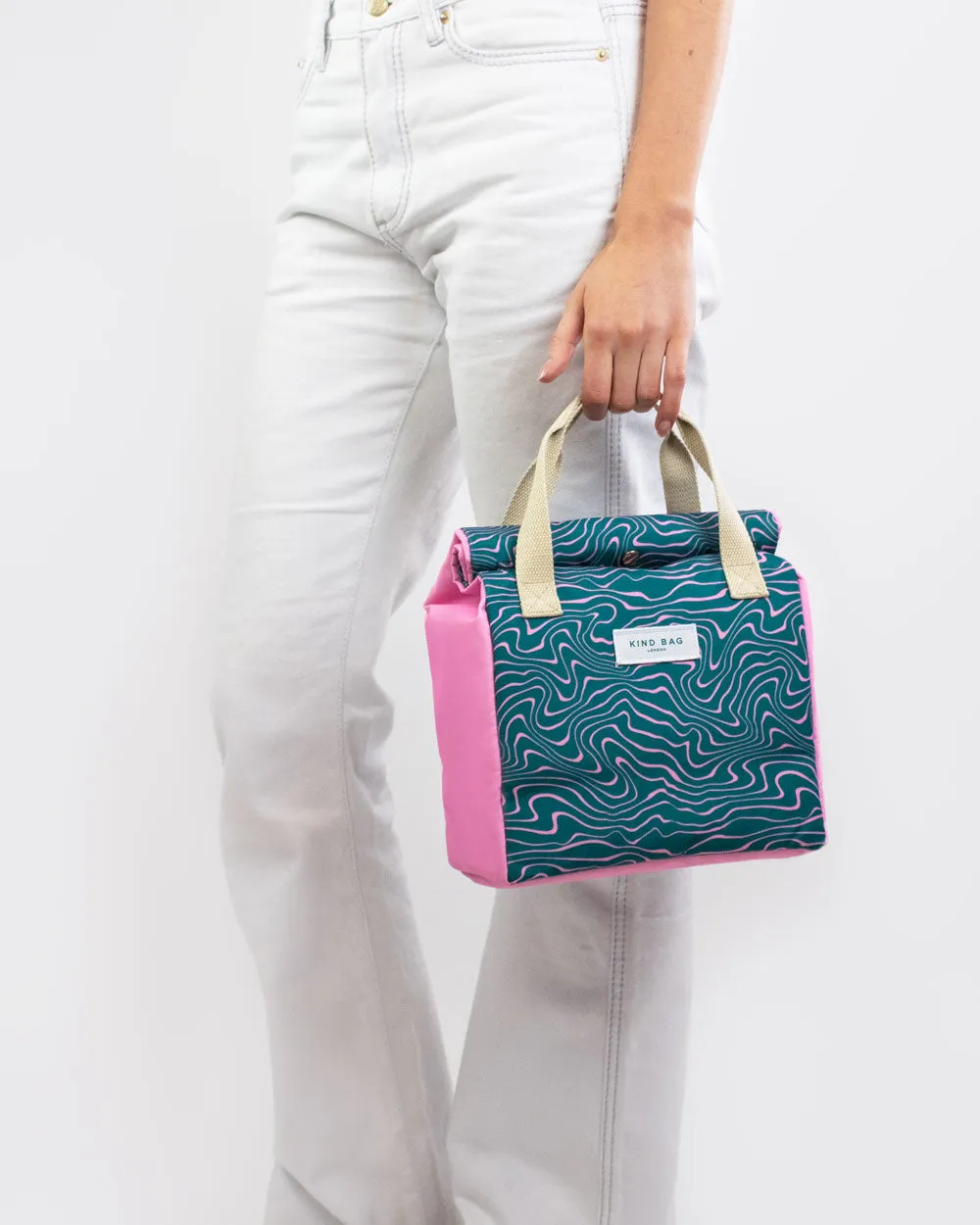 Kind Bag Contours Green Pink lunsjbag vanntett