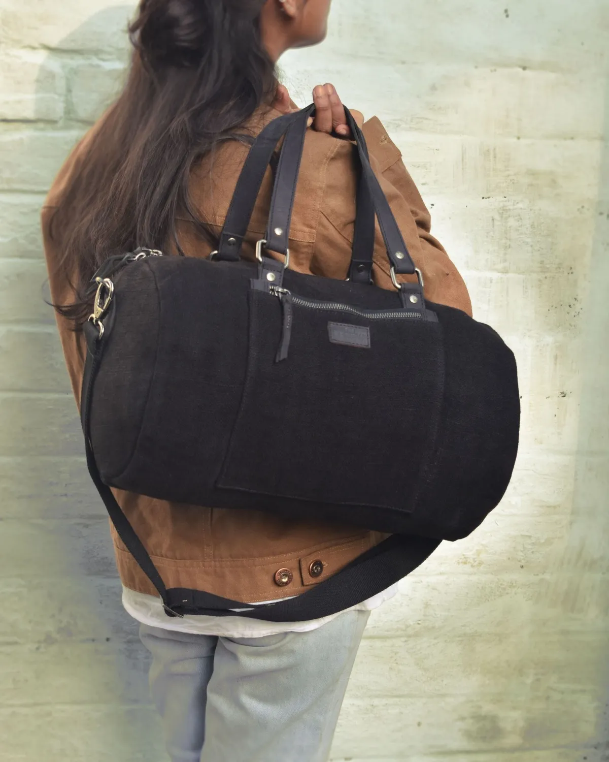 The Burlap People Mini Duffel treningsbag svart kompakt