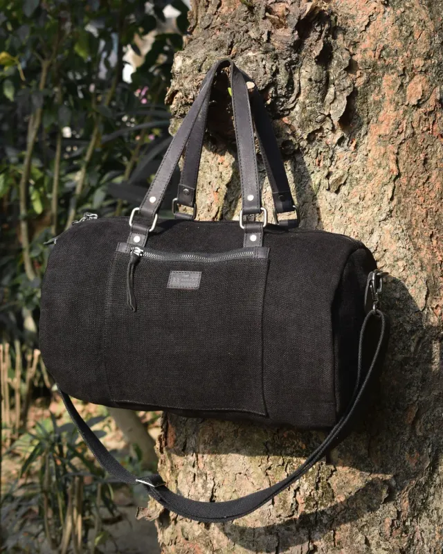 The Burlap People Mini Duffel treningsbag svart kompakt