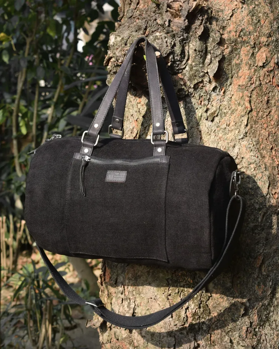 The Burlap People Mini Duffel treningsbag svart kompakt