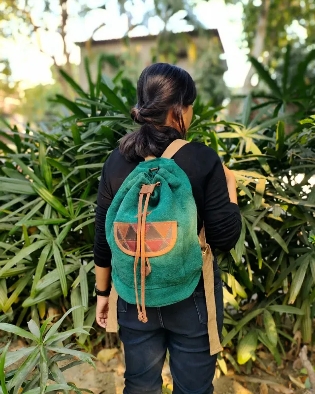 The Burlap People Easy Rider ryggsekk lett Bottle Green