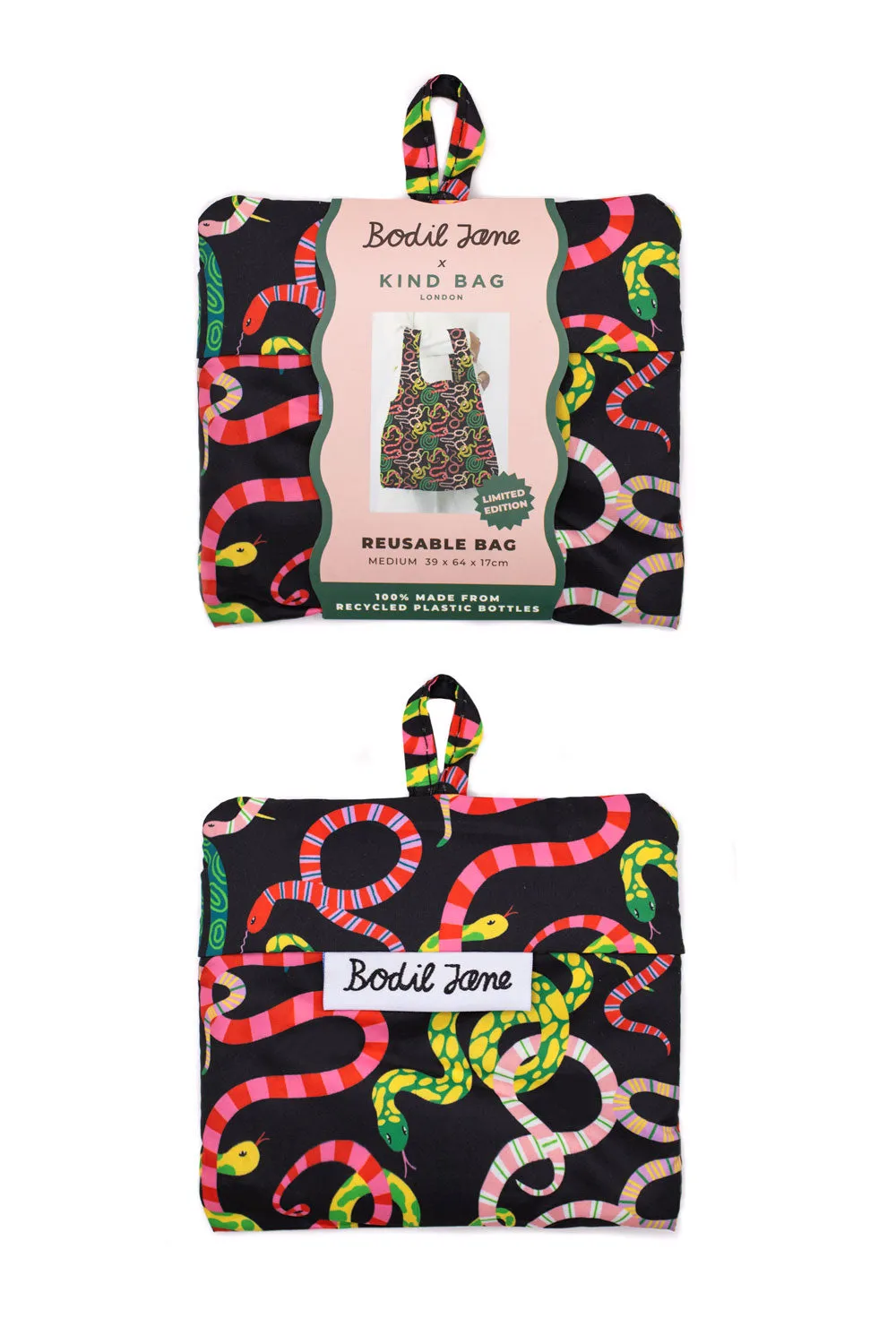 Kind Bag Bodil Jane Sizzling Snakes handlenett medium resirkulert