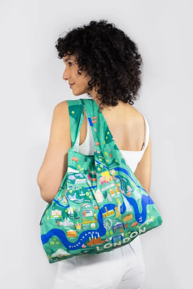 Kind Bag London Map Medium handlenett medium resirkulert