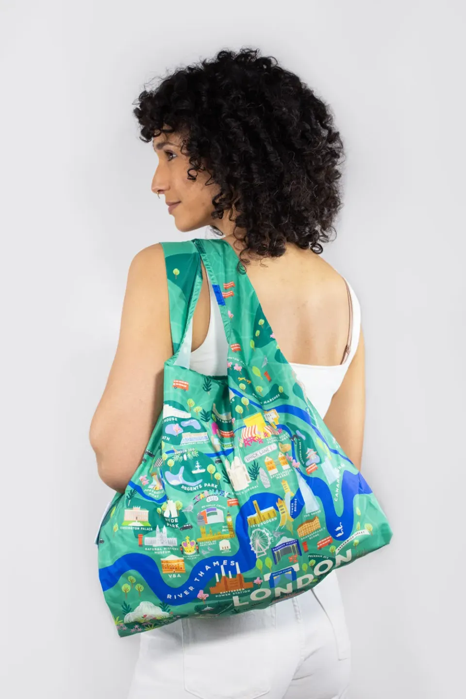 Kind Bag London Map Medium handlenett medium resirkulert
