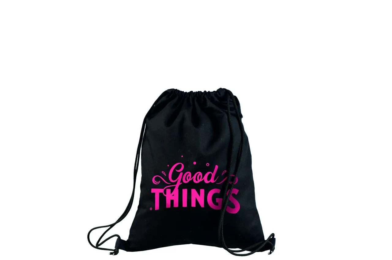 Handlenett Draw Black ryggsekk svart 35×45 cm bomull