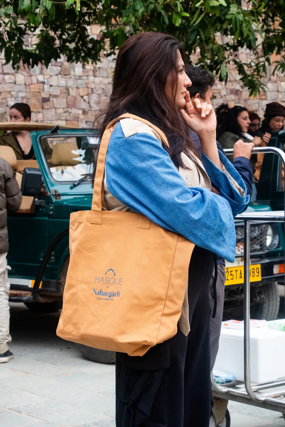 The Burlap People Tote Bag In Desert handlenett vintage
