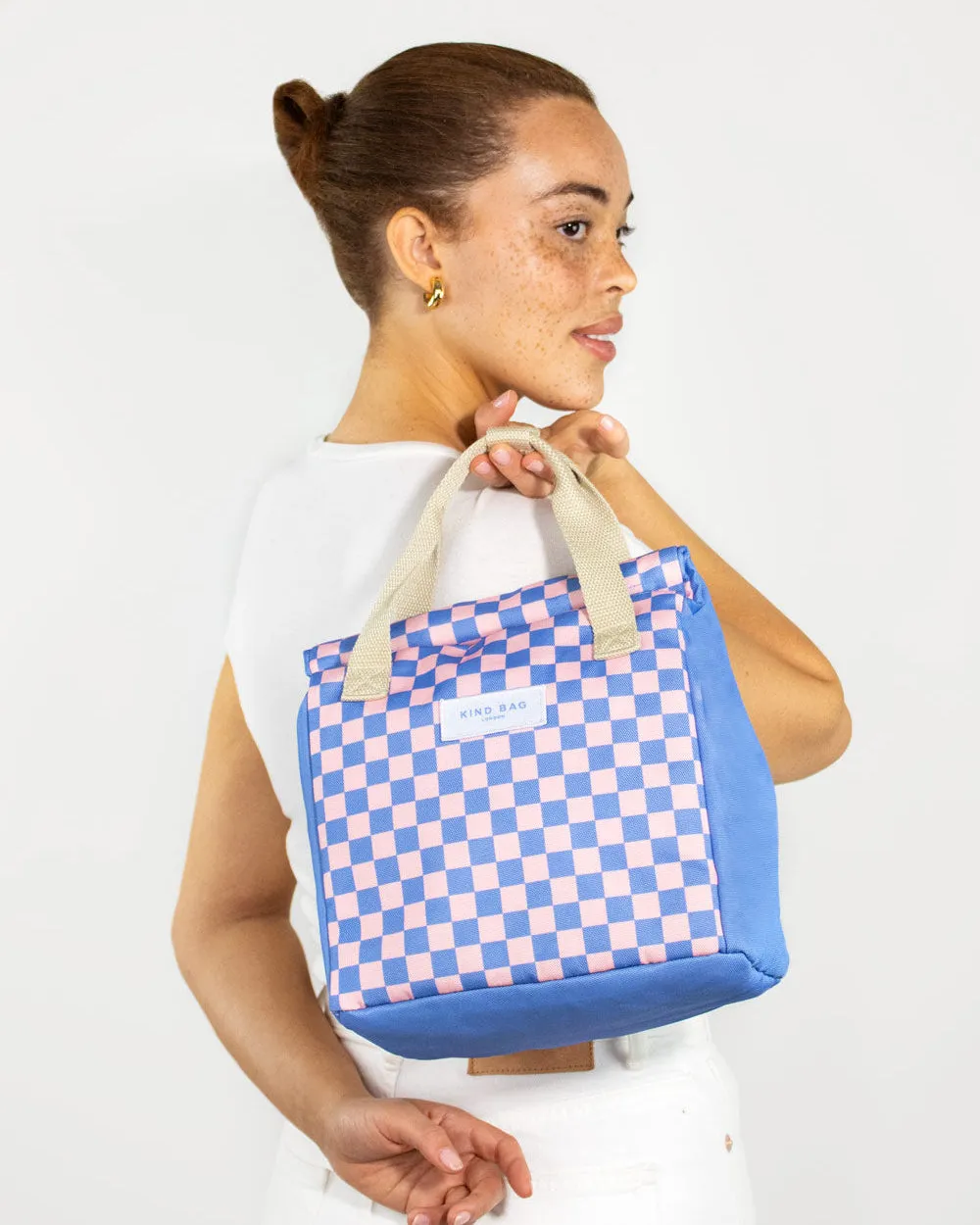 Kind Bag Lunch Bag lunsjpose Checkerboard vanntett