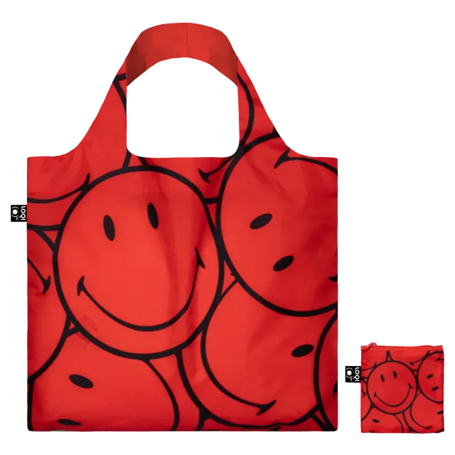 LOQI Smiley Lucky Red handlenett resirkulert rød