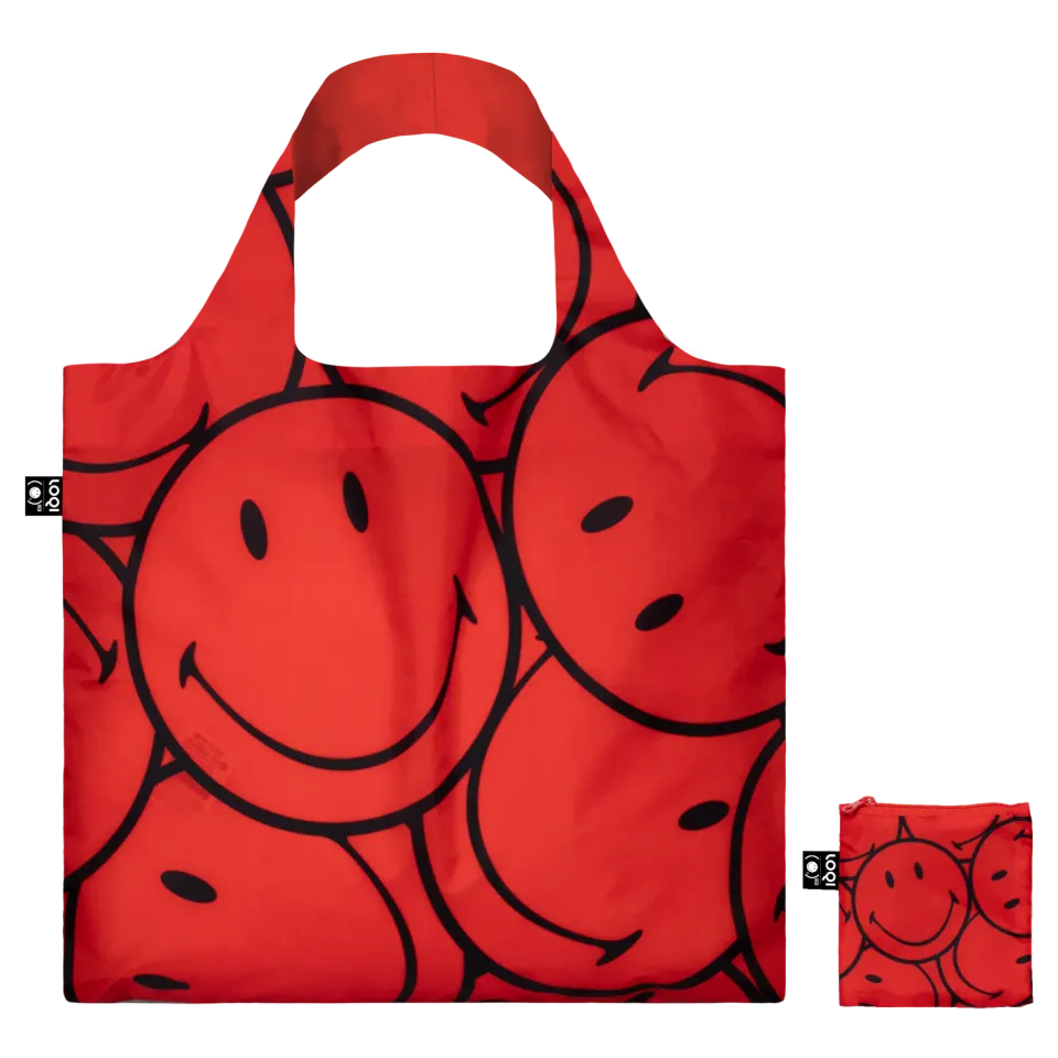 LOQI Smiley Lucky Red handlenett resirkulert rød
