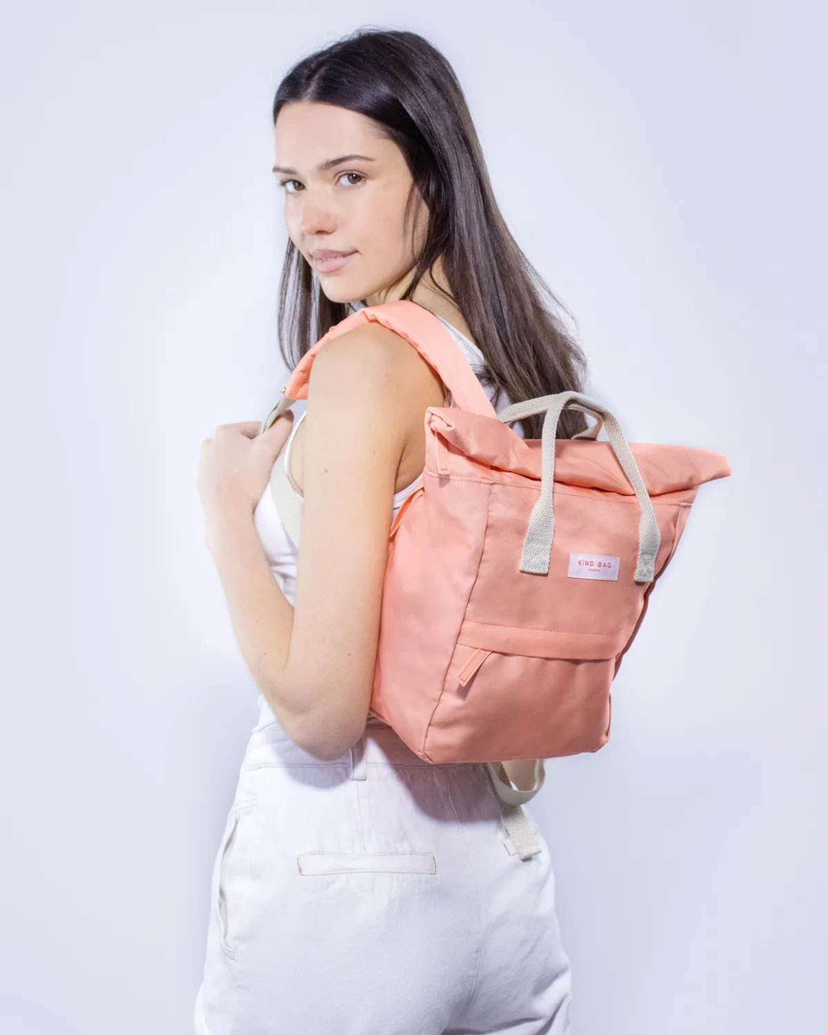 Kind Bag Hackney Mini Backpack ryggsekk Fersken resirkulert
