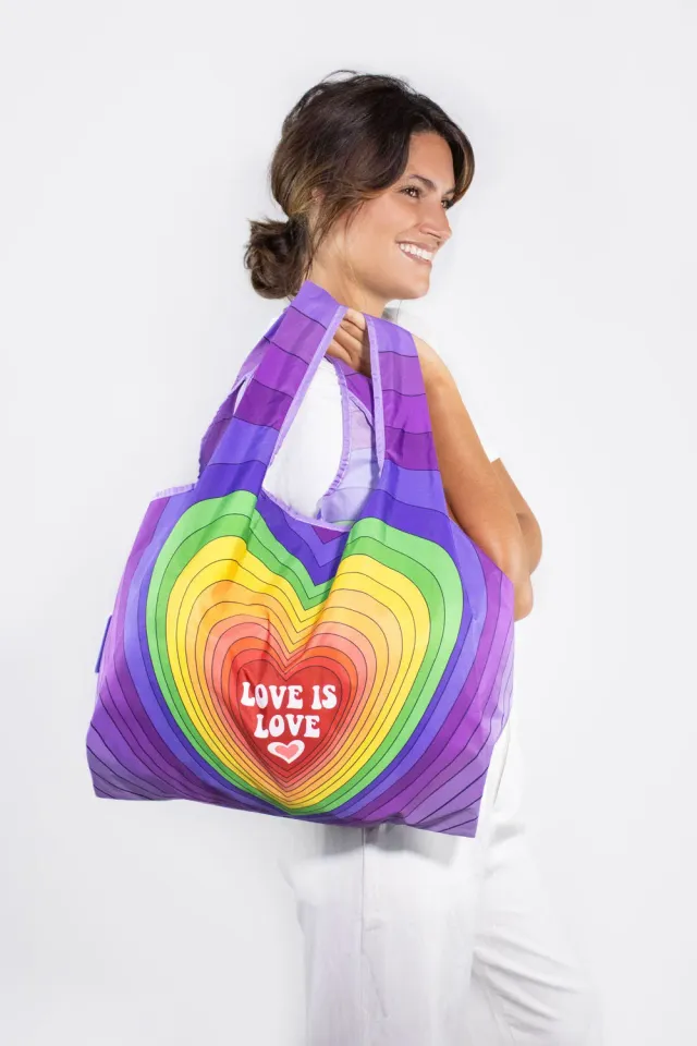Kind Bag Love is Love handlenett regnbue 20 kg
