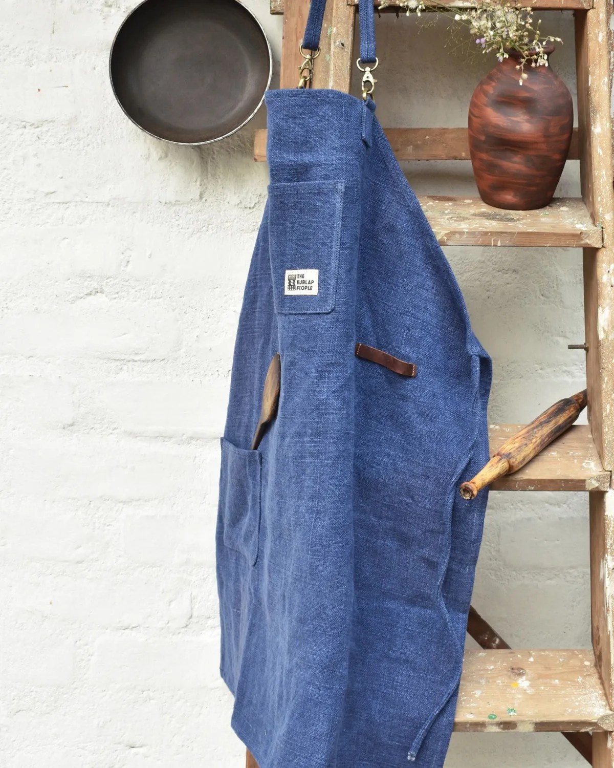 The Burlap People Apron forkle svart kraftig