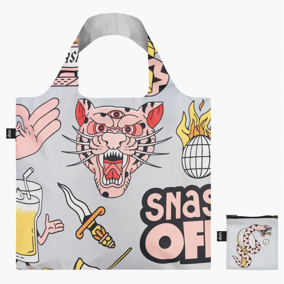 LOQI SNASK Tiger Grey handlenett grått resirkulert