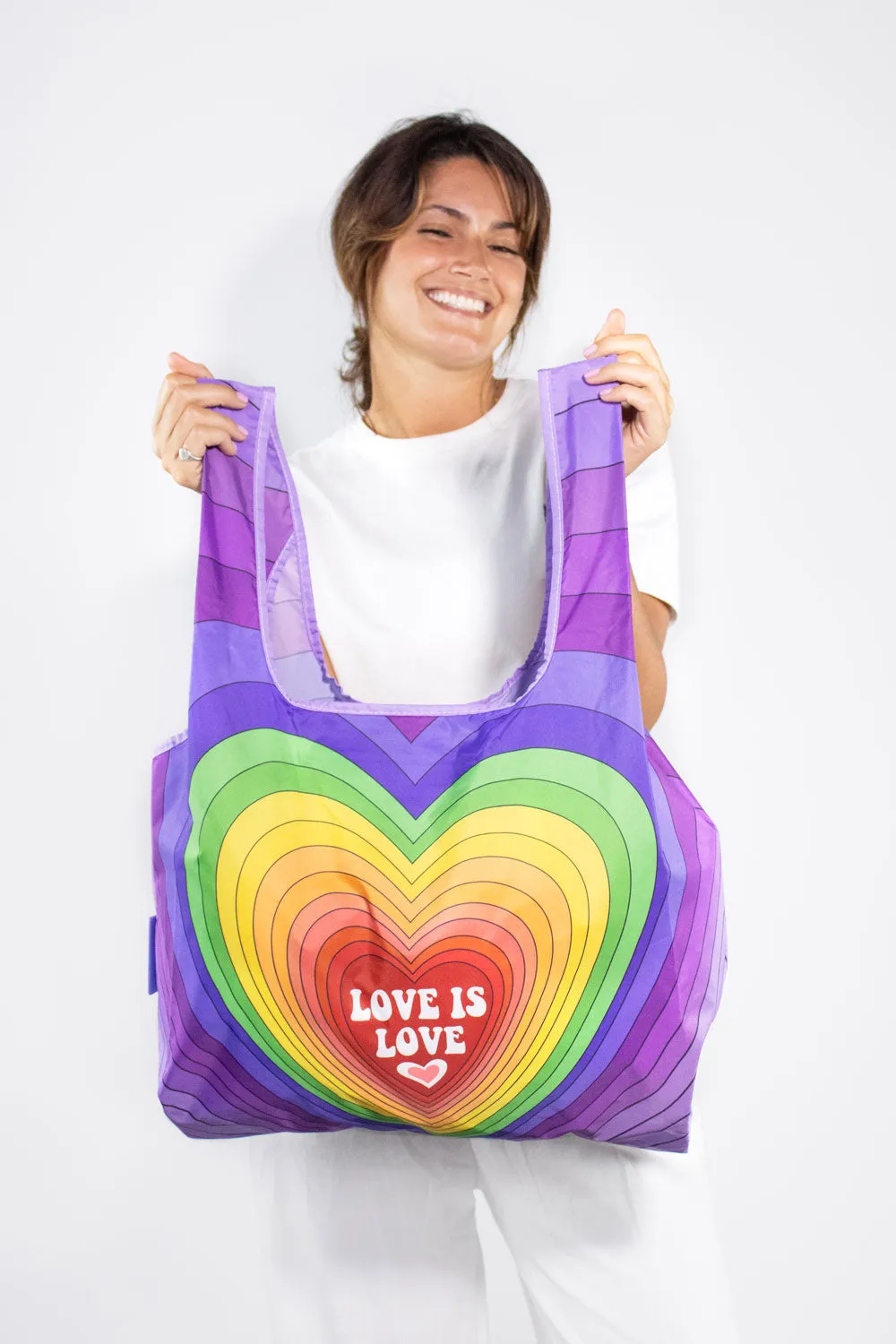 Kind Bag Love is Love handlenett regnbue 20 kg