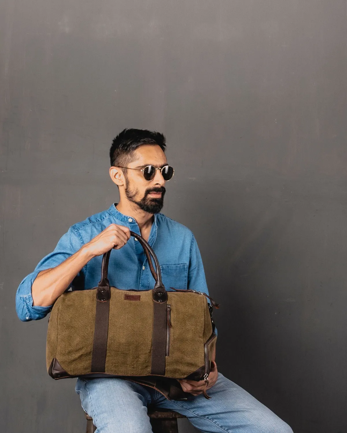 The Burlap People Mini Duffel 2.0 weekendbag flaskegrønn