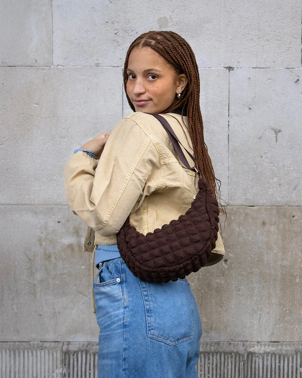 Kind Bag Crossbody veske brun justerbar 5 kg