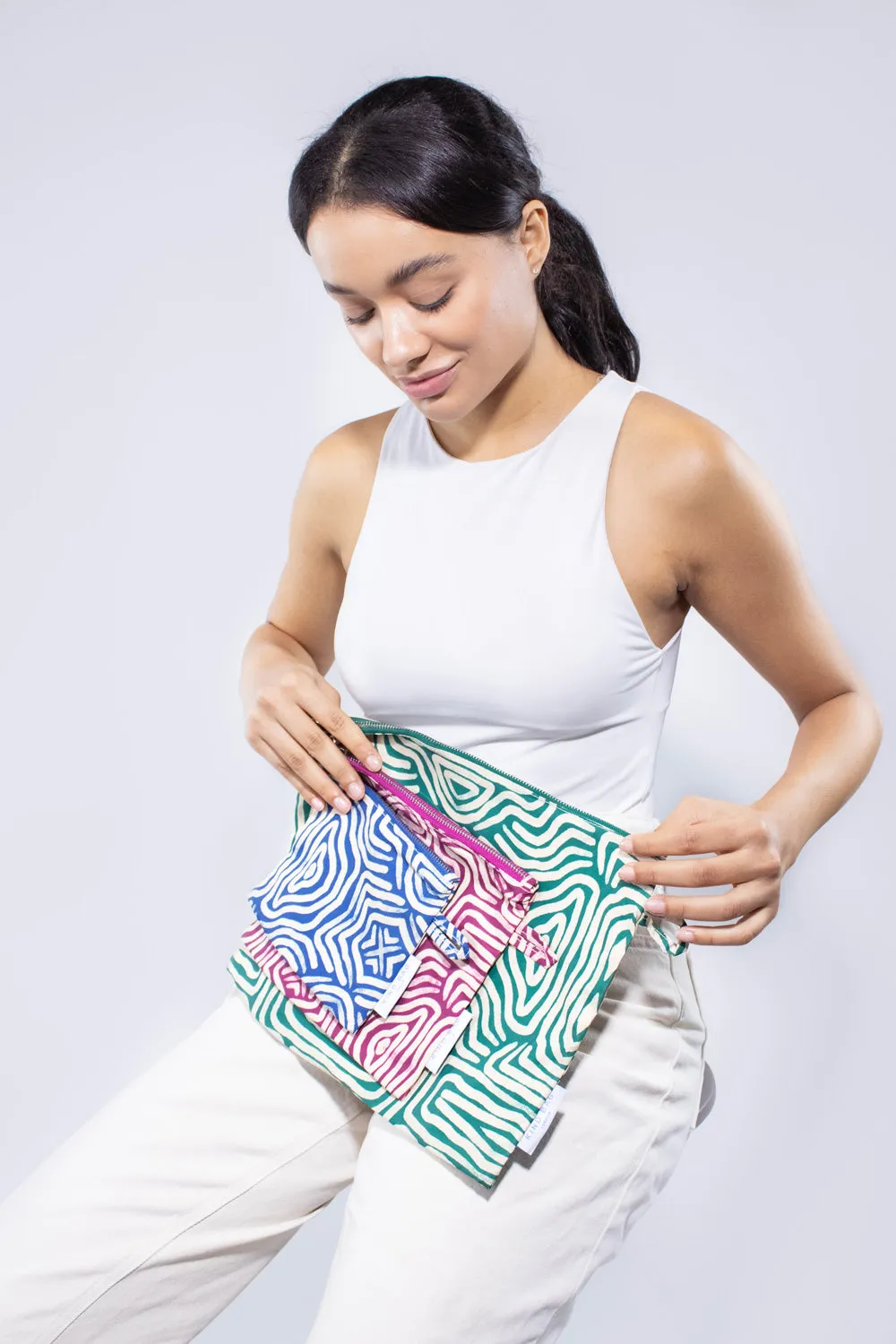 Kind Bag Pouches Lines toalettmapper 3-pk resirkulert
