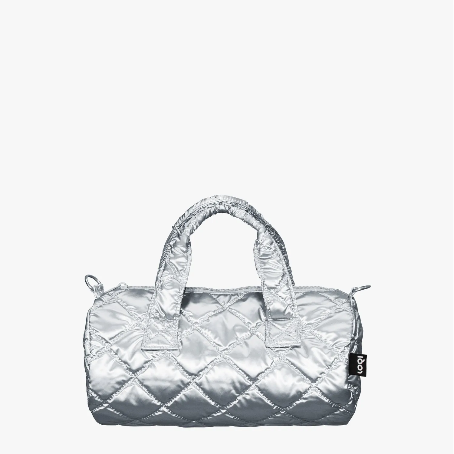 LOQI Metallic Silver Puffy weekendbag medium sølv
